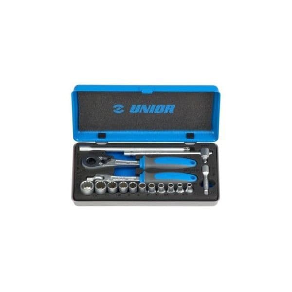 Box med 1/4" 12-punktsuttag med tillbehör - UNIOR - 188BI12P16