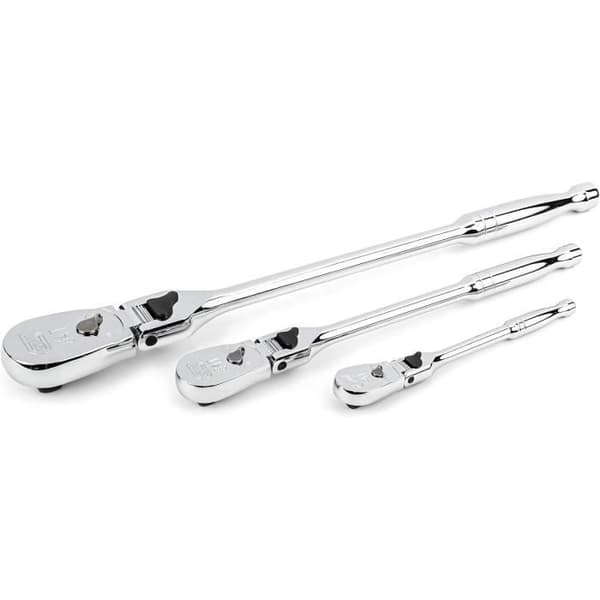 3-delat nyckelset med spärrhandtag - GEARWRENCH - 81276A-07 - 84 tänder - Flexibel huvud - Stållegering