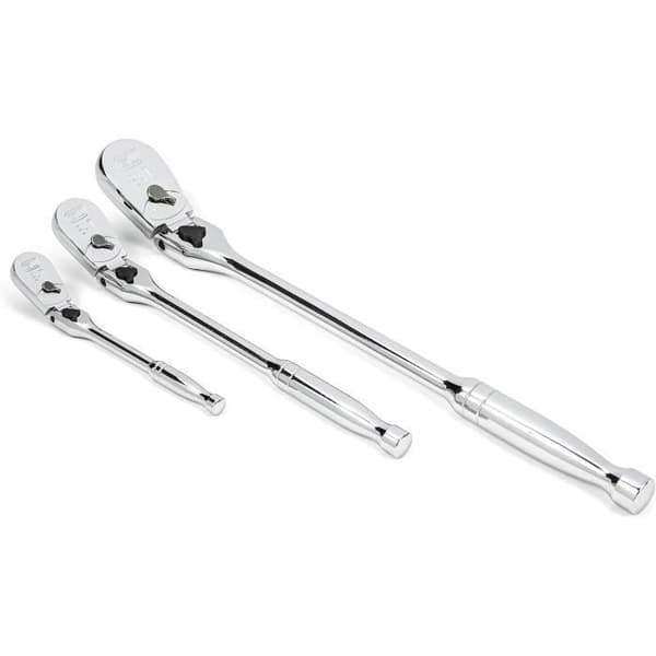 3-delat nyckelset med spärrhandtag - GEARWRENCH - 81276A-07 - 84 tänder - Flexibel huvud - Stållegering