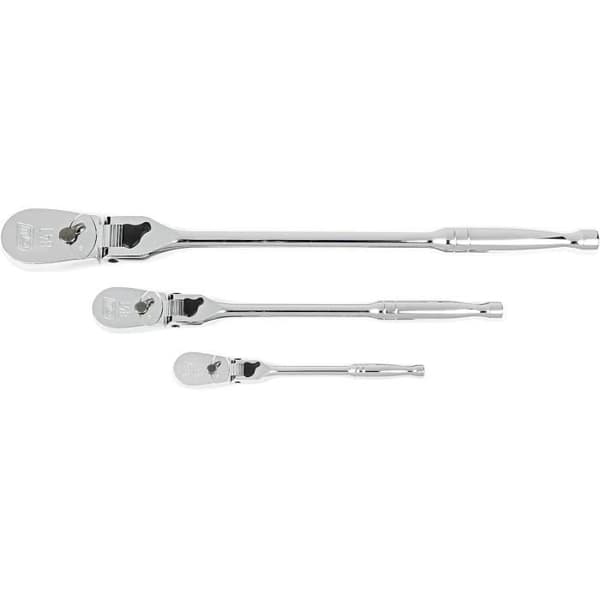 3-delat nyckelset med spärrhandtag - GEARWRENCH - 81276A-07 - 84 tänder - Flexibel huvud - Stållegering
