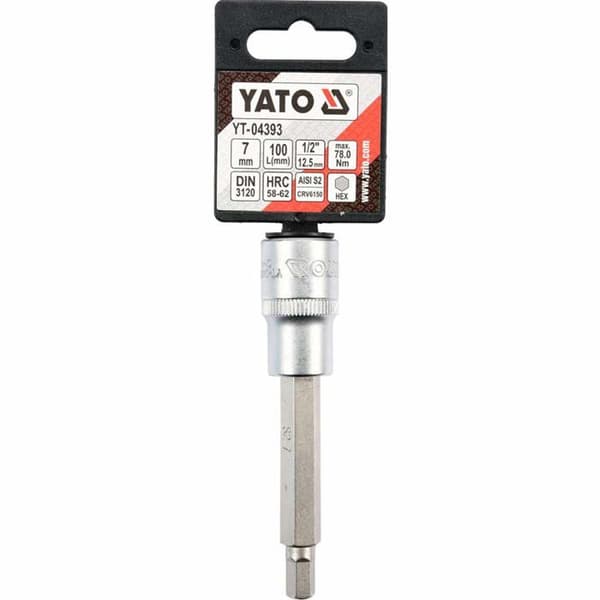 Douille - ändstycken Yato - YT-04393 - Sexkantig hylsa 1/2H7 x 100 mm lång ()