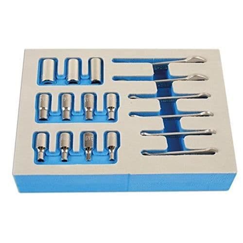 Laser BA Nyckelplatta och 17-delars hylsats, assorterade - 7132