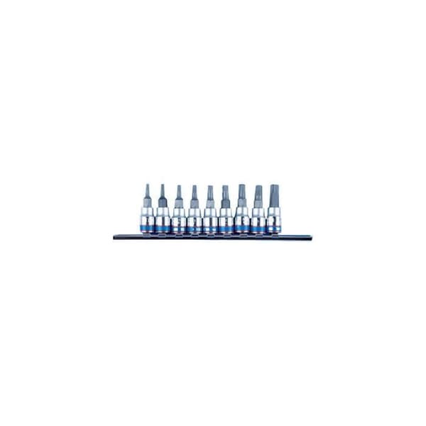 Torx skruvmejseladapterset - KING TONY - T8 till T40 - 1/4" - 9 delar - Svart