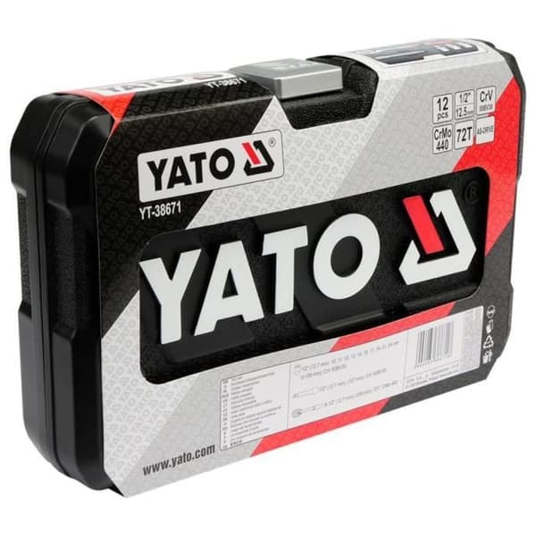 Spärrnyckelsats - YATO - YT-38671 - Krom-vanadinstål - Storlek: 1/2"
