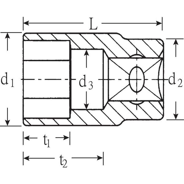 Hexagonhylsa - STAHLWILLE - 456 17 - Stål HPQ - Kromad - 31 mm