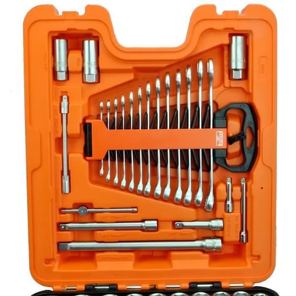BAHCO Box med 138 st 1/4" och 1/2" hylsor + S138 kombinationsnycklar