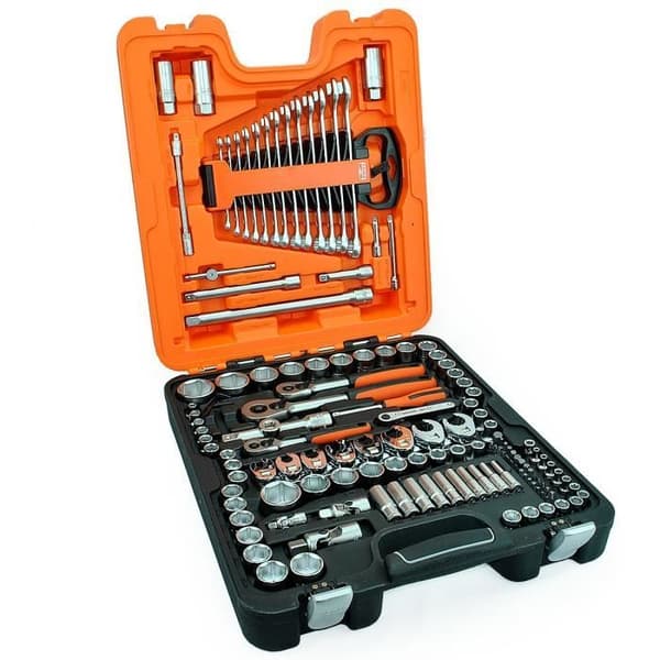 BAHCO Box med 138 st 1/4" och 1/2" hylsor + S138 kombinationsnycklar