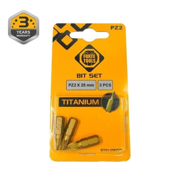Embouts de tournevis Forte Tools PZ2, 25 mm, 3 pcs