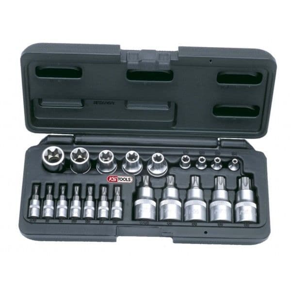 KSTOOLS 1/4" + 1/2" TORX hylsa och bitssats - 21 ståldelar