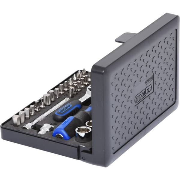 Box med uttag och minispärr - 1/4'' - KSTOOLS - CHROMEplus - 40 st