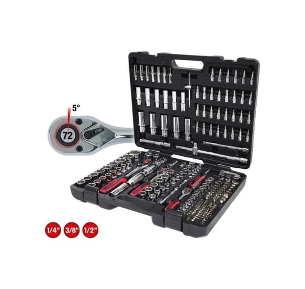 Chucksats CHROMEplus 1/4-3/8-1/2´´, 195 delar, KS Tools