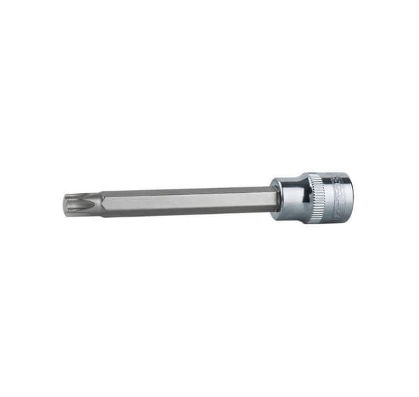 Bitchuck lång Torx 1/2" CHROMEplus, på hängbricka T45, KS Tools
