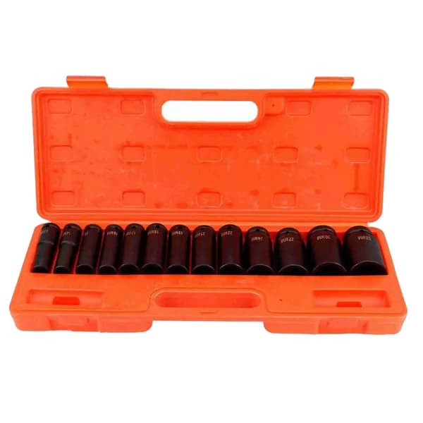 Deep Impact Socket Sæt, 13 Stykker, 1/2 Tommes Drive, 13-32mm,Som vist