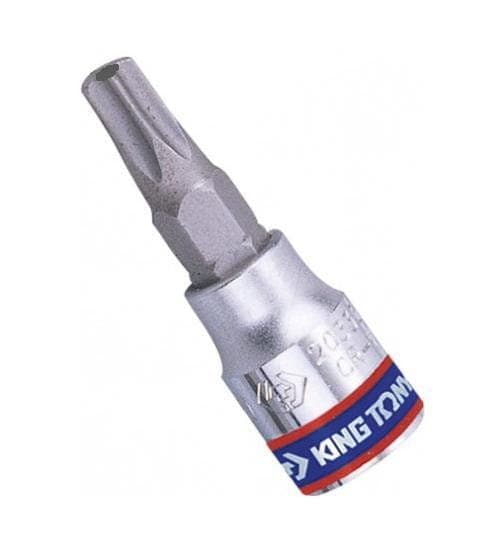 KING TONY 1/4"" TORX-TOPPENØGLE MED HUL T20 x 37 mm