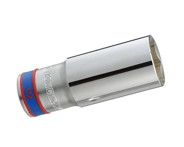 KING TONY LANG TOPNØGLESTIK 1/2" 14 mm x 77 mm 6-VINKEL FORKROMET