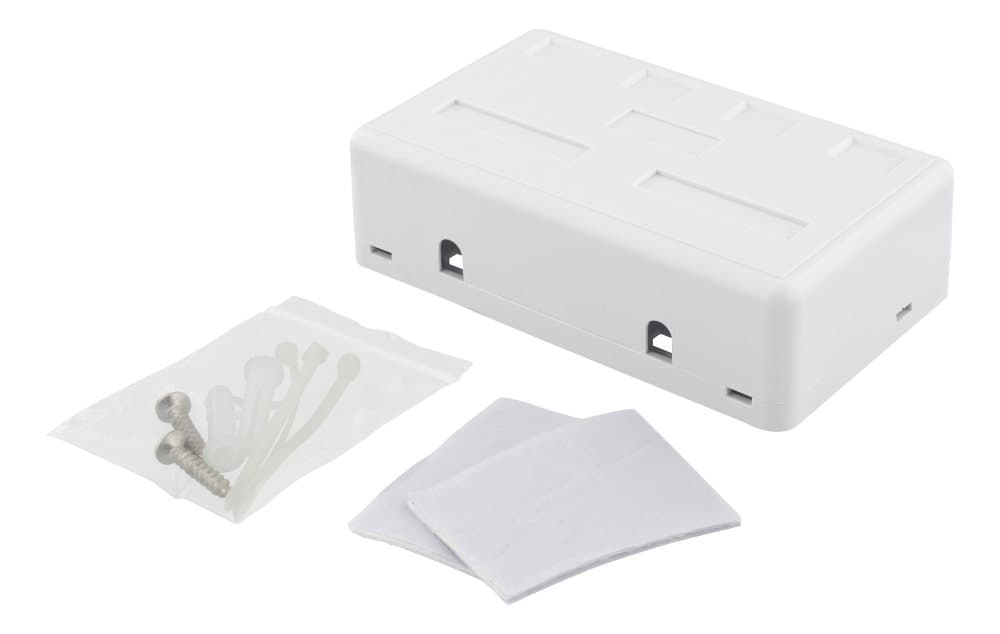 DELTACO Surface mount box for Keystone, 4 ports, white