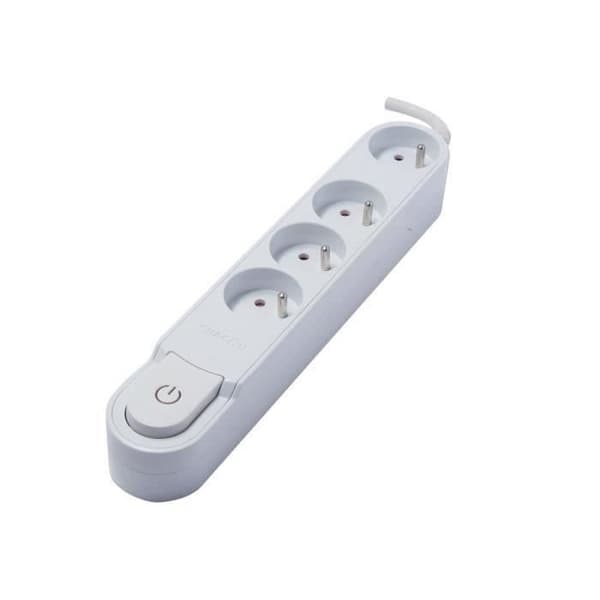 CHACON Power strip med switch 4-uttag 16A 3m vit