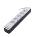 Pikkukuva 1 / 4: CHACON Power strip 5 uttag 16 A med 2 USB-portar och 1,5 m kabel HO5VV-F 3x1,5 mm² vit och grå
