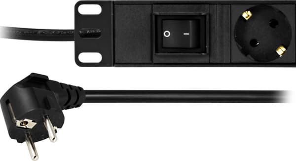 Powerstrip 8xCEE 7/3 socket 1xCEE 7/7 switch 19 "1U 3m cable