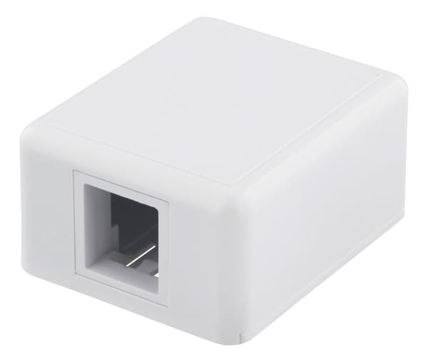Surface mount box for Keystone, 1 port, white