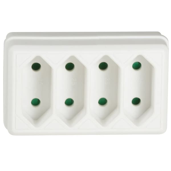 Grenstik med 4 Euro-stik Hvid