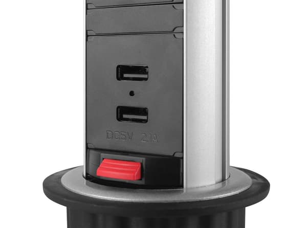 Office popup power outlet  desk/table surge protection 3x