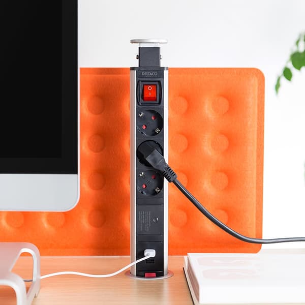 Office popup power outlet  desk/table surge protection 3x