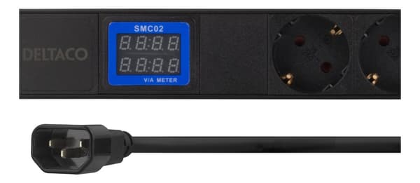 7-Outlet 19" power distrib unit, 2500W, CEE7/3, digital