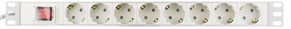 Power strip 8xCEE 7/3 sockets 1xCEE 7/7 connection 19" 1U 3m
