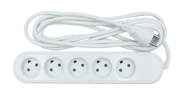 nordic_quality_power 5-way socket grounded (D),3m