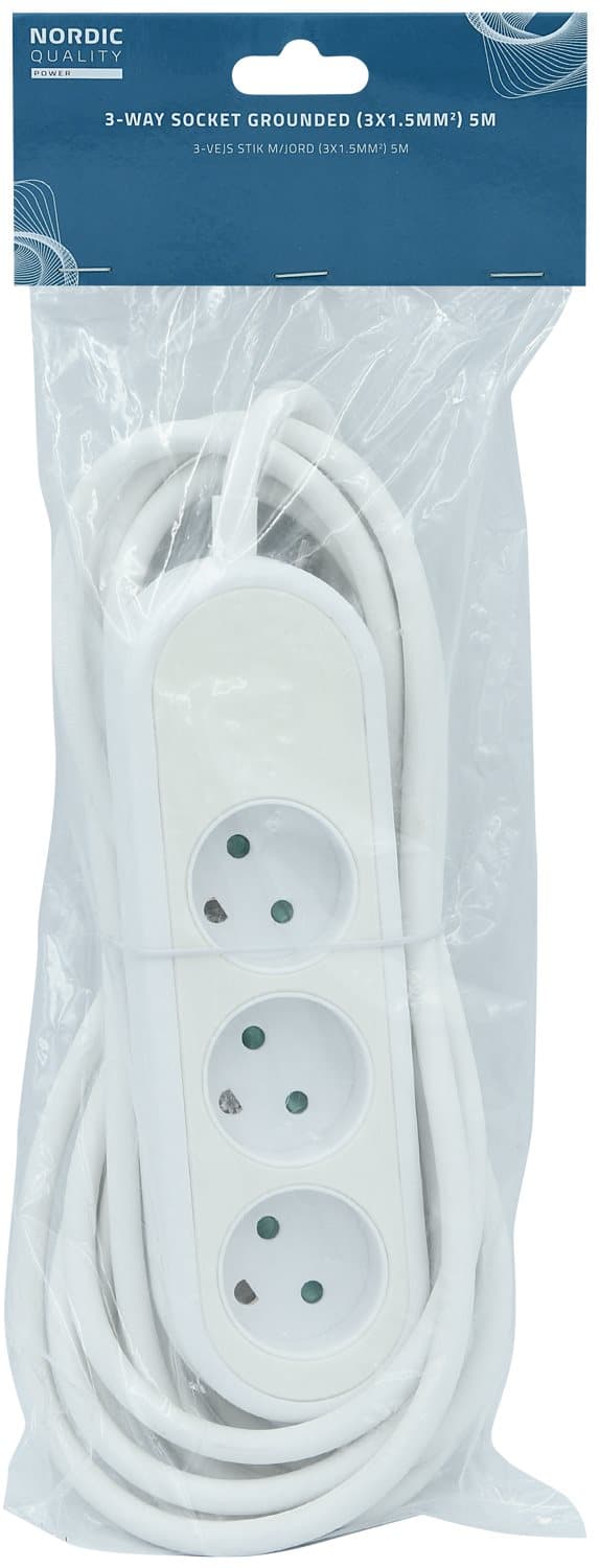 3-way socket grounded (D), 5m
