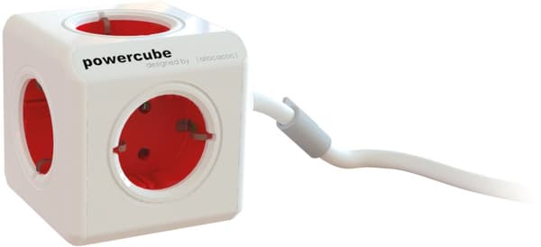 PowerCube Extended 5 Sockets, 1.5m, red