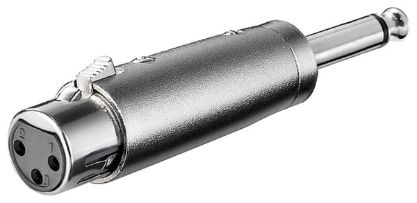 XLR-adapter, AUX-jack 6,35 mm mono-stik til XLR-hunstik