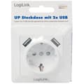Miniatyrbilde 7 av 7: Veggkontakt 230V med 2xUSB 2.1A