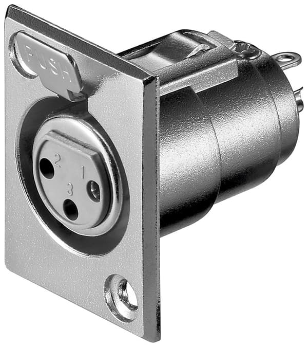 Skruemonteringsmikrofonuttak, 3 pins