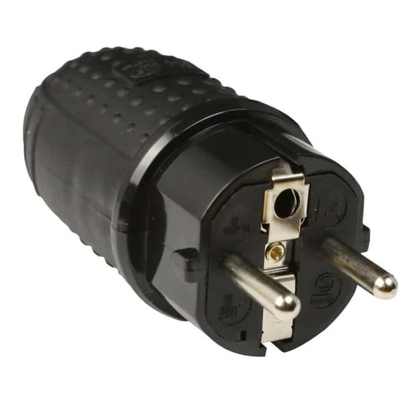 ZENITECH IP44 16A 2P+E vattentät elkontakt hane - Svart