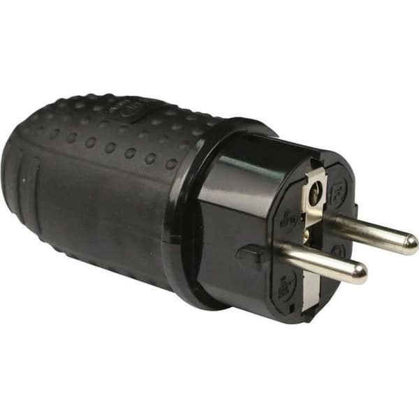 ZENITECH IP44 16A 2P+E vattentät elkontakt hane - Svart