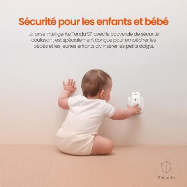 TENDA Connected socket 3,68KW, fjärrkontroll, Conso-mätning, protected baby, Alexa-kompatibel, smart socket, wifi-uttag, Beli SP9