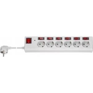 Wentronic goobay - forlængerledning - AC 230 V - 3500 Watt - indgang, indgangstype F - udgangsstik: 6 (6 x type F) - 1,5 m - hvid (72568)