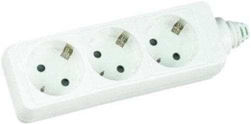 INLINE - strømskinne - Schuko 3-vejs - 230V - 3500W - 1,5m - hvid