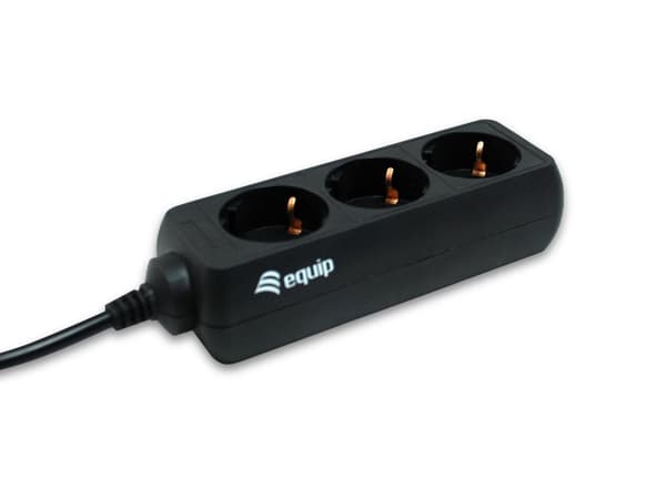 Udstyr 333280 strømforlænger 1,1 m 3 AC udgang(e) Sort