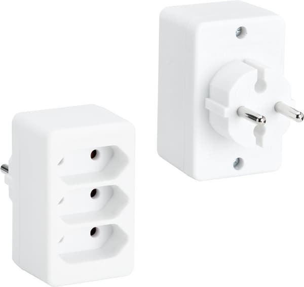 Bachmann multistik 3x Euro hvid, PVC 921.272 (921.272)