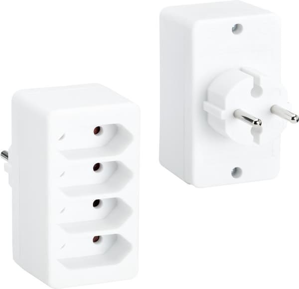 Bachmann multistik 4x Euro hvid, PVC 921.273 (921.273)