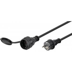 Wentronic Goobay strømkabel 10 m, sort - beskyttende kontaktstik (type F, CEE 7/4) > type F (type F, CEE 7/4) (71475)