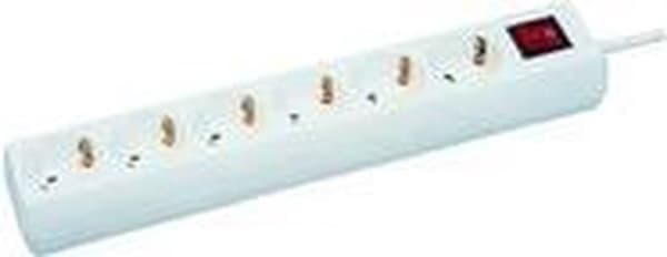 Microconnect GRU0063W strømforlænger 3 m 6 AC-udgang(e) Hvid