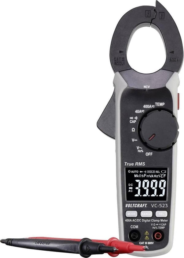 VOLTCRAFT VC-523 Clamp Meter Digital CAT III 600 V Näyttö (määrät): 4000