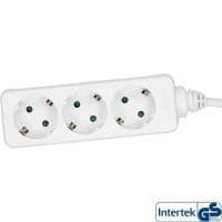 INLINE - strømskinne - Schuko 3-vejs - 230V - 3500W - 3m - hvid
