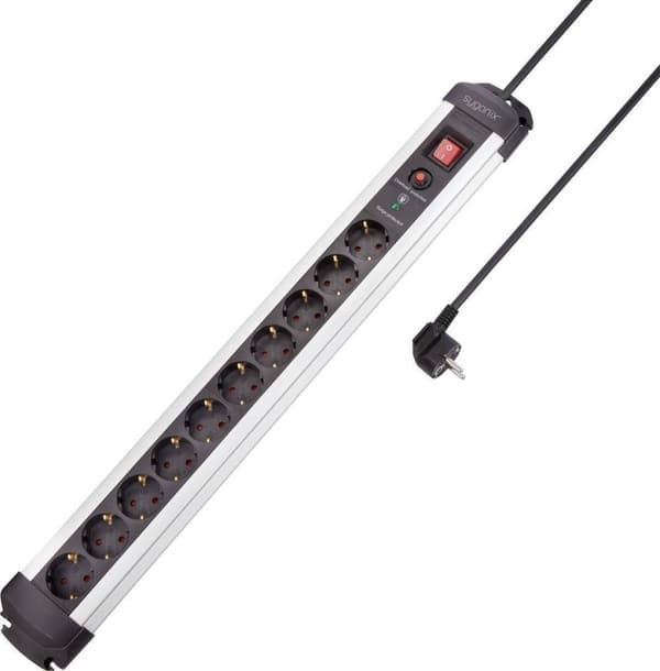 Sygonix SY-4755616 Overspændingsbeskyttelse strømskinne Sølv, Sort PG stik 1 stk.