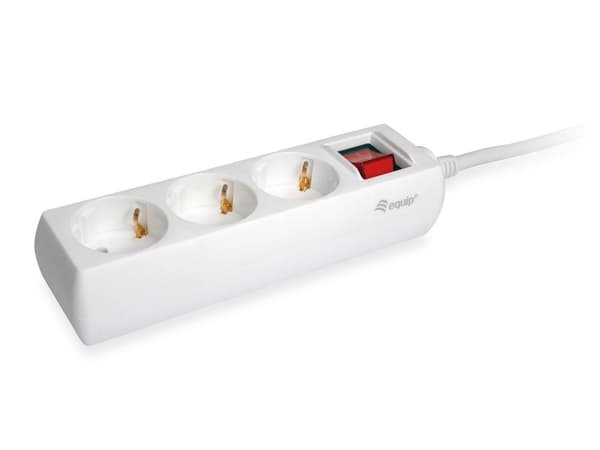 equip Life - Version 1 - Forlængerledning - AC 250V - 3500 Watt - Input, Input Type F - Output Connectors: 3 (3 x Power Type F) - 1,5m (245551)