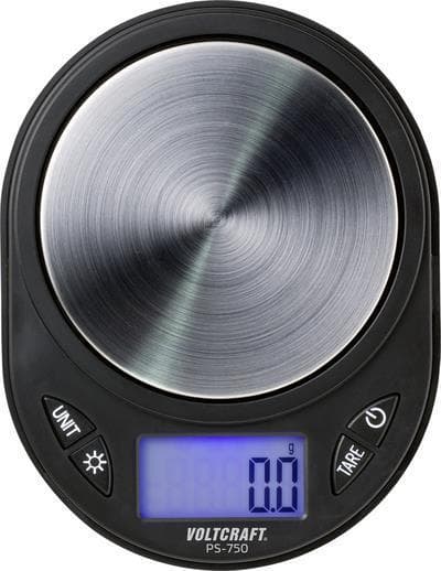 VOLTCRAFT PS-750 lommevægt Vejekapacitet (maks.) 750 g læsbarhed 0,1 g batteridrevet Sort